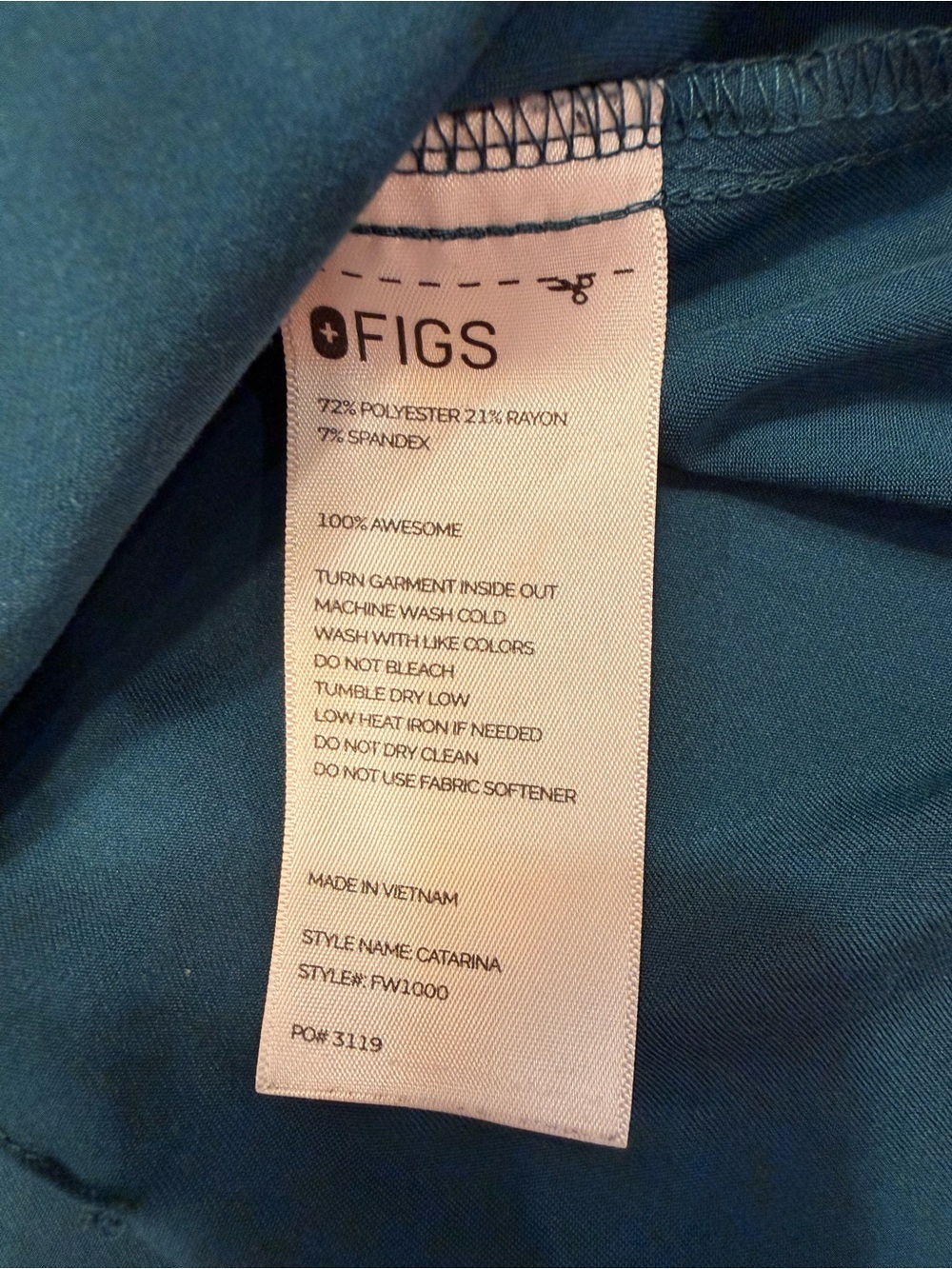 FIGS Caribbean Blue Scrub Set - Women’s Large Catarina & Large RW Zamora - Picture 6 of 9